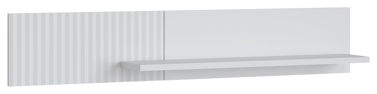 Wandregal Plissee Alpin Weiß B: 140 Cm - MODERN, Holzwerkstoff (140/26/22cm)