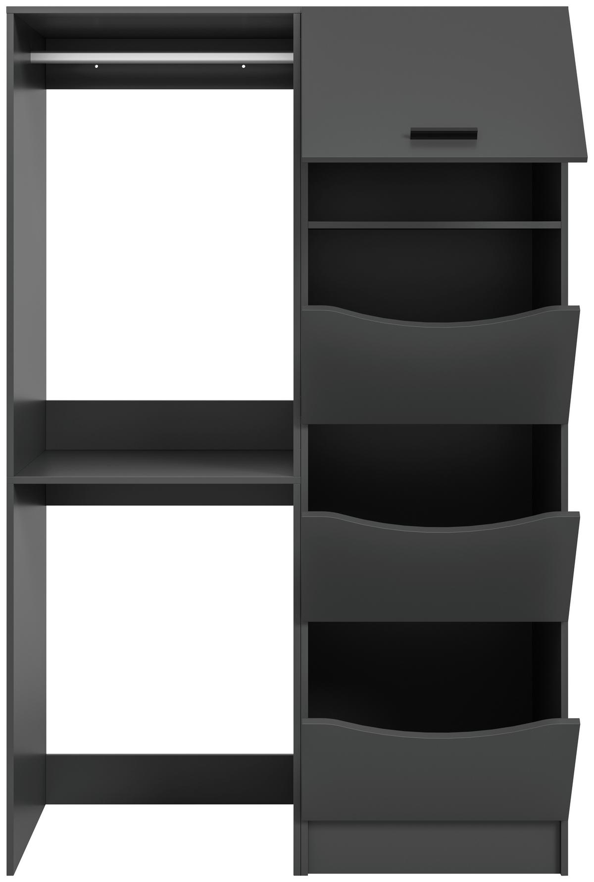 Hauswirtschaftsraum Free Anthrazit B: 126cm - Anthrazit, Basics, Holzwerkstoff (126/195/68cm) - MID.YOU