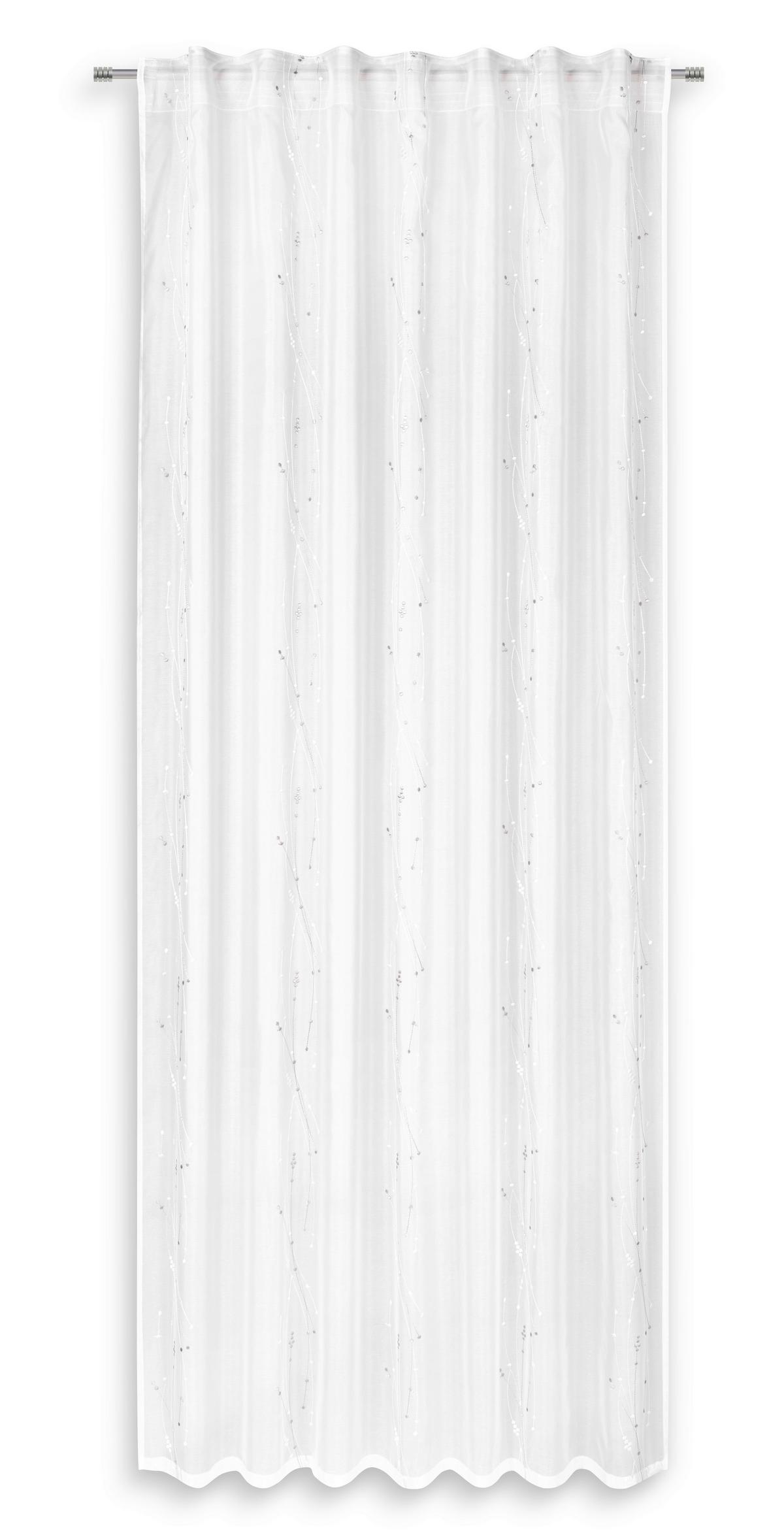 Fertigvorhang Elisa - Silberfarben/Weiß, MODERN, Textil (140/245cm) - Luca Bessoni