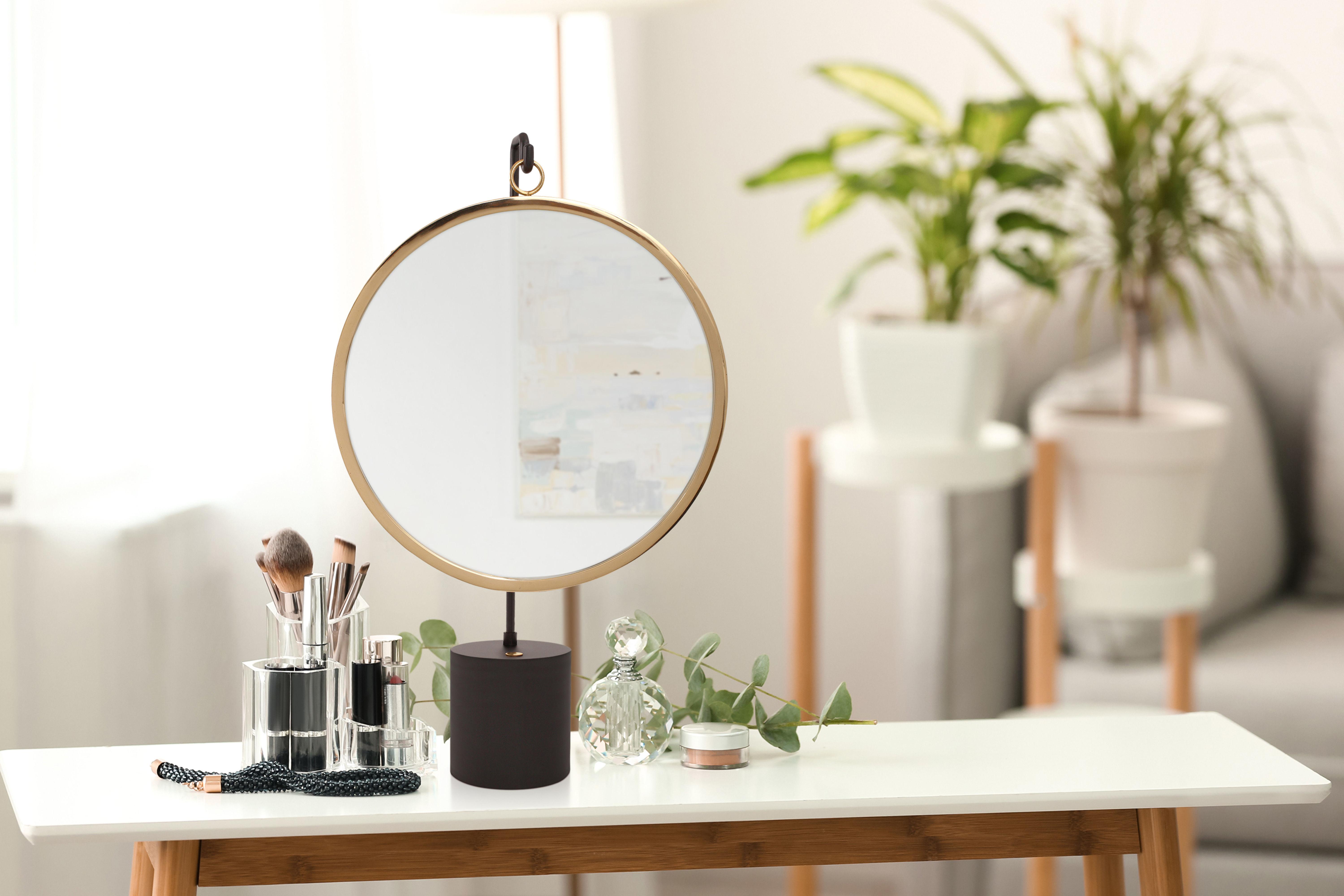 Kleine Wolke Kosmetikspiegel Bright Mirror mit 5-facher Vergrößerung,  LED-Beleuchtung und Touch-Funktion, Größe: 17,5 x 29,5 x 12 cm, Material