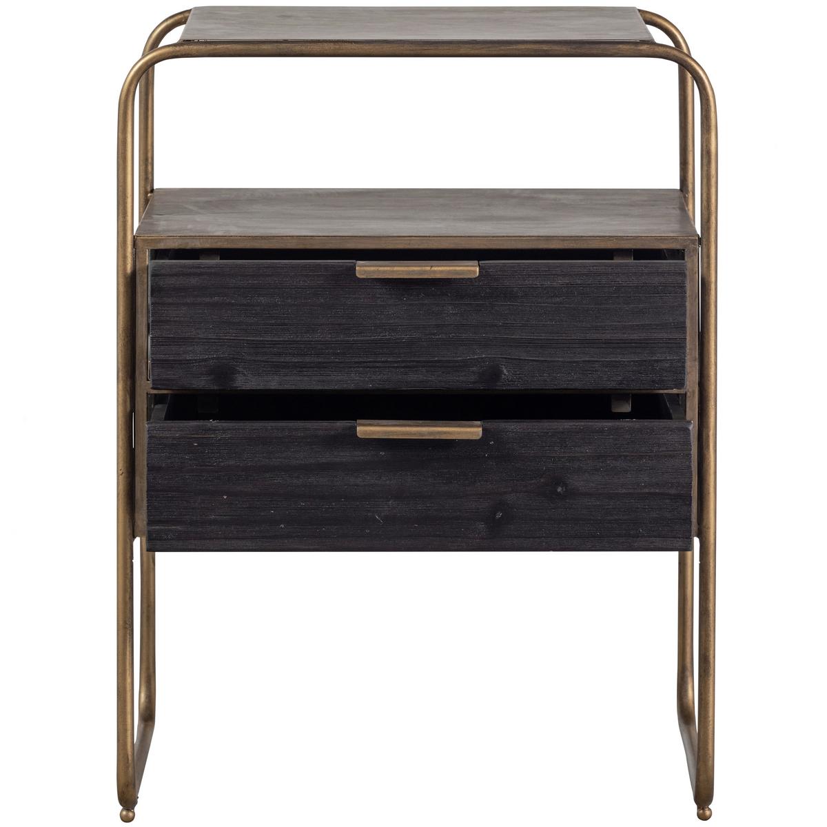 Nachttisch Polite, Messingfarben B: 45 Cm - Messingfarben/Schwarz, Design, Holz/Metall (45/38/62cm) - Livetastic