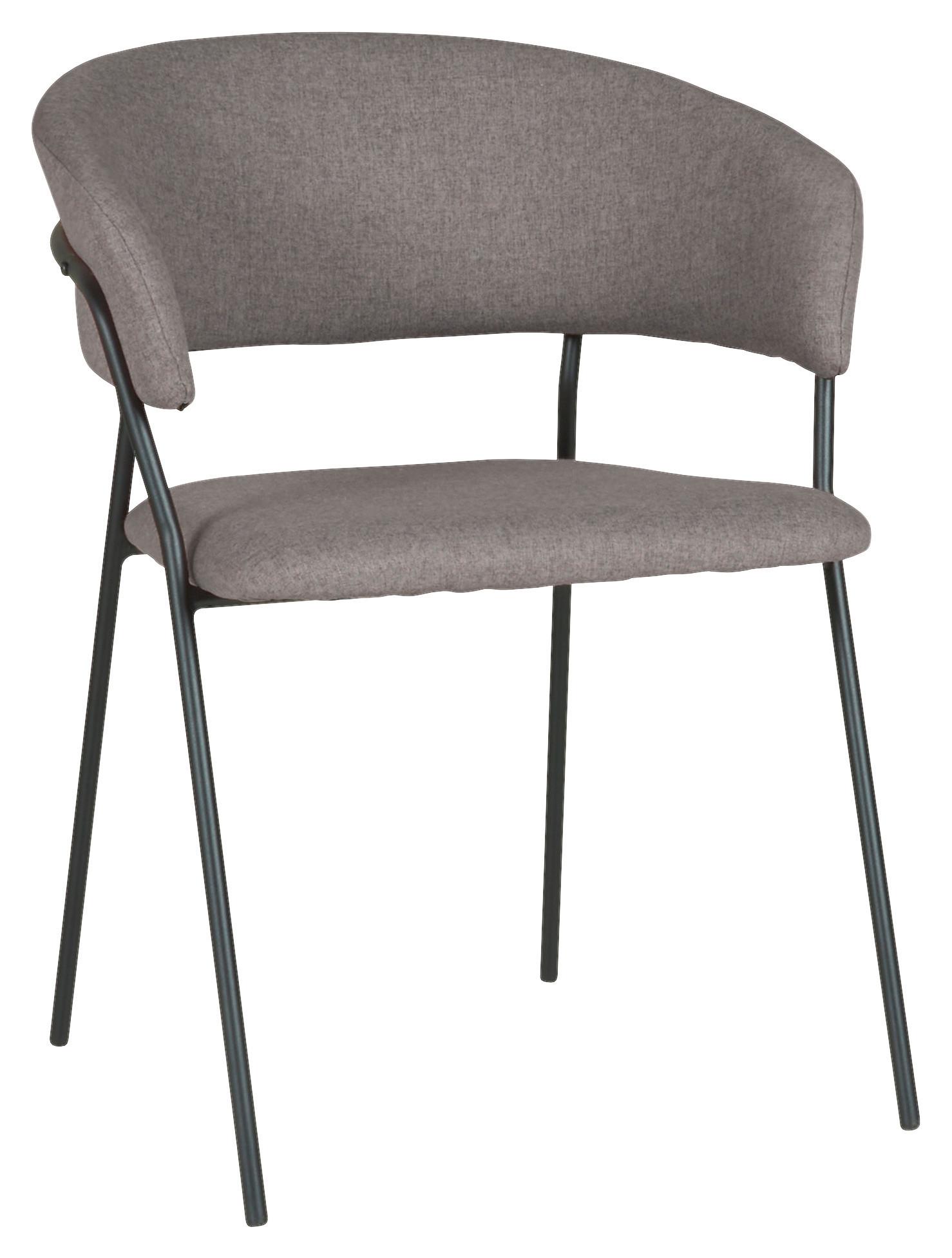 Židle s područkami Alice, tmavě šedá - černá/tmavě šedá, Moderní, kov/dřevo (53cm) - Mömax