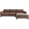 Ecksofa Packo Rotbraun S: 265x160 cm - Rotbraun/Schwarz, Design, Textil (265/160cm) - Livetastic