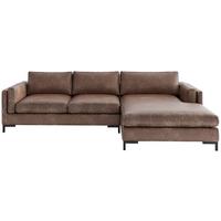 Ecksofa Packo Rotbraun S: 265x160 cm - Rotbraun/Schwarz, Design, Textil (265/160cm) - Livetastic
