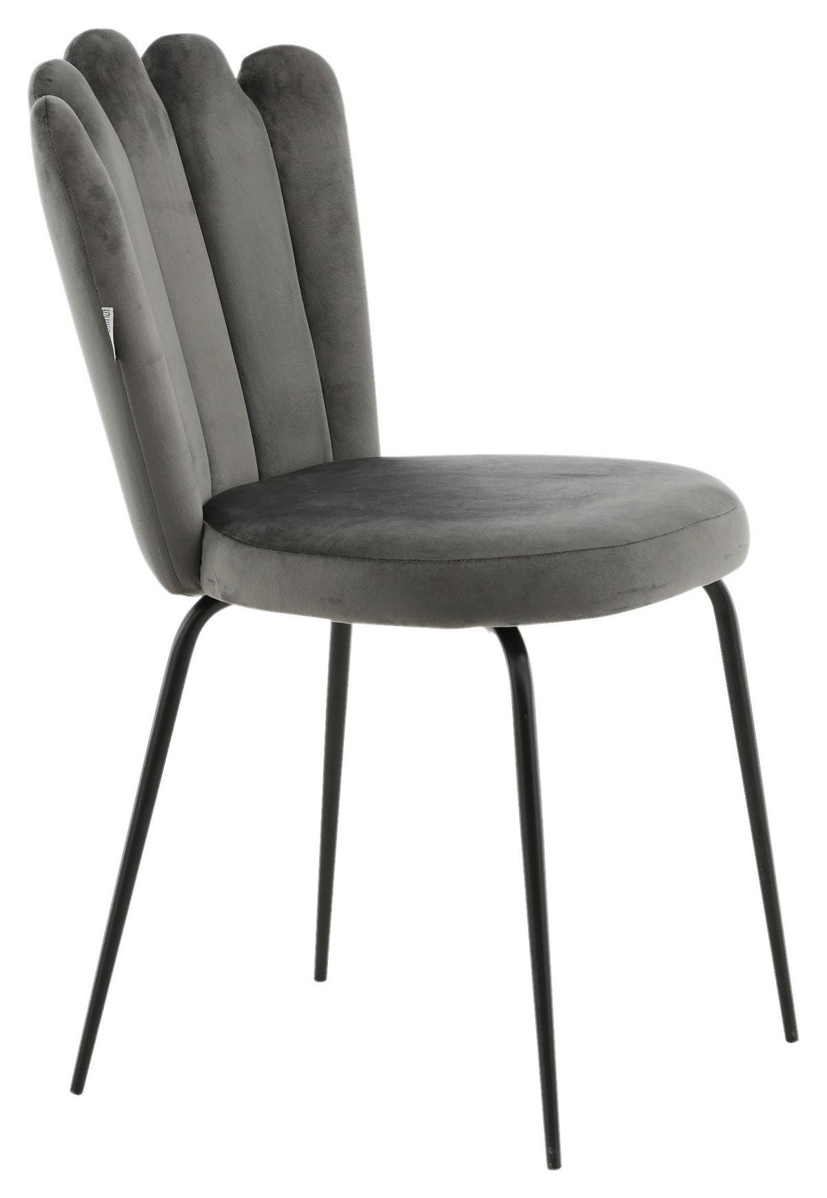 Stuhl-Set Limhamn - Schwarz/Grau, Design, Textil/Metall (44.5/82.5/54cm) - Livetastic
