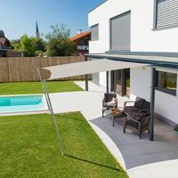 Sonnensegel Quadrat 4x4 m - Creme/Grau, Basics, Kunststoff (400/400cm)