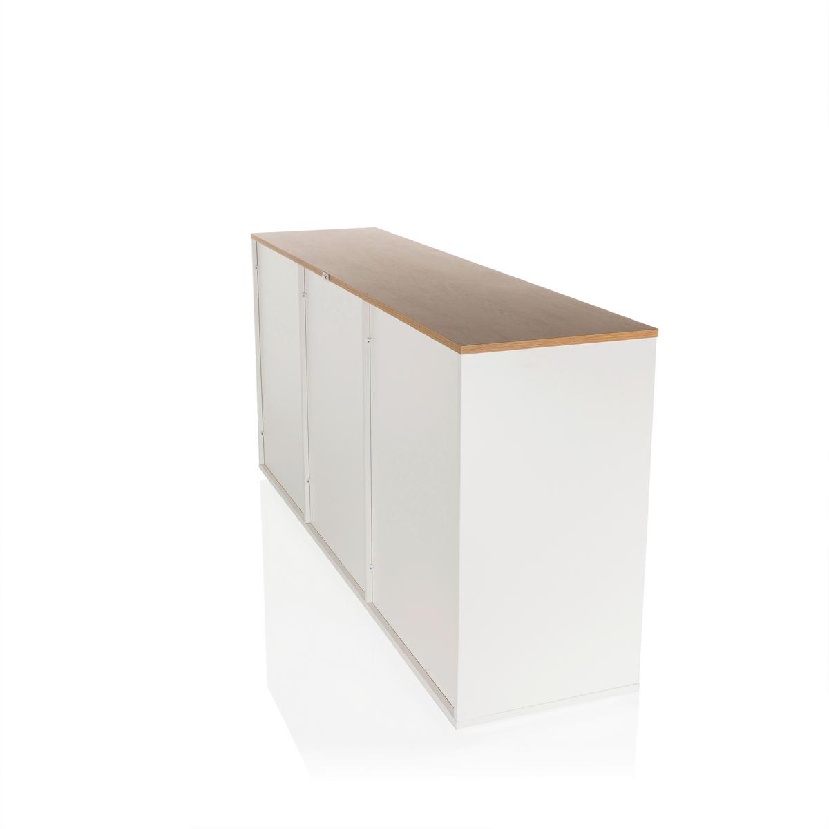 Sideboard Kelo S Weiß/eichefarben B: 160 Cm - Eichefarben/Weiß, MODERN, Holzwerkstoff (160/76/40cm) - MID.YOU