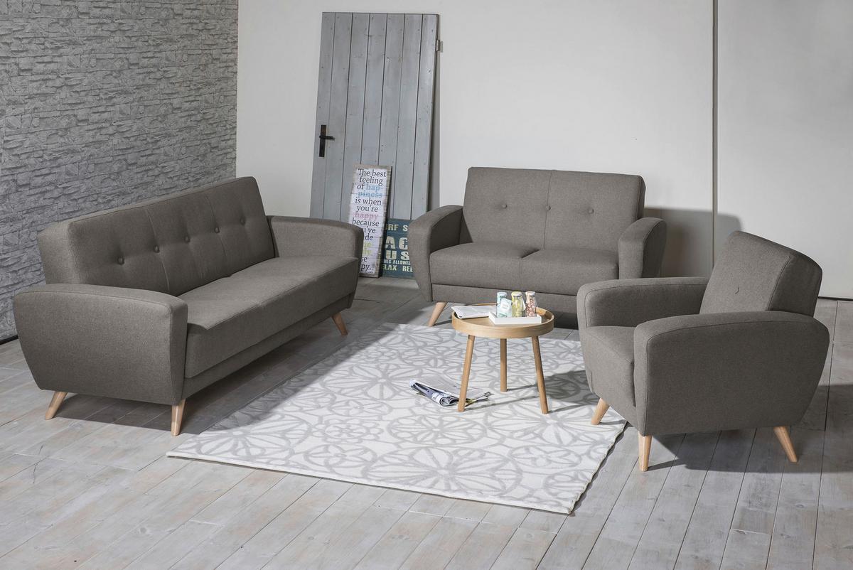 2-sitzer-sofa Jerry Grau - Naturfarben/Grau, Design, Textil (136/85/82cm) - Max Winzer