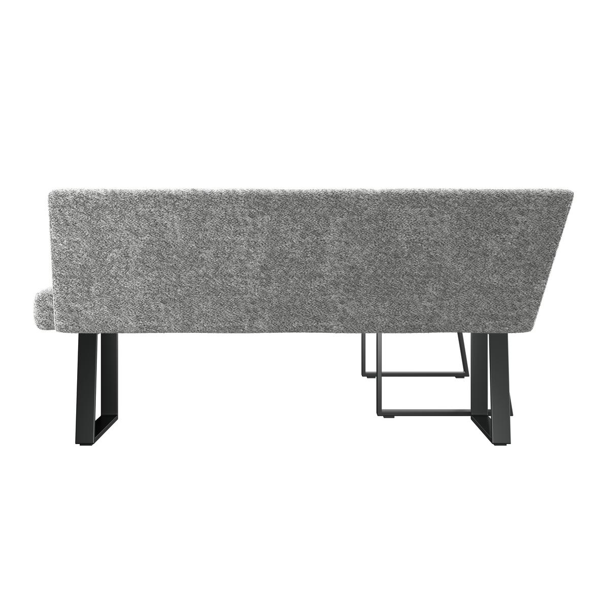 Eckbank Grau Eisen/polyester Leinenoptik Terri 190x150 Cm - Schwarz/Grau, MODERN, Textil/Metall (190/150cm) - MID.YOU