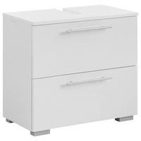 Waschbeckenunterschrank Carlos B: 60,2 cm Weiß - Silberfarben/Weiß, KONVENTIONELL, Holzwerkstoff (60,2/59,1/35cm) - MID.YOU