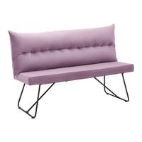Lavica ze sametu Bono růžová - růžová/černá, Moderní, kov/dřevo (140/92/63cm) - Bessagi Home