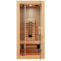 Infrarotkabine Ergonomische Rückenlehnen - Naturfarben, Basics, Glas/Holz (90/190/90cm) - Sanotechnik
