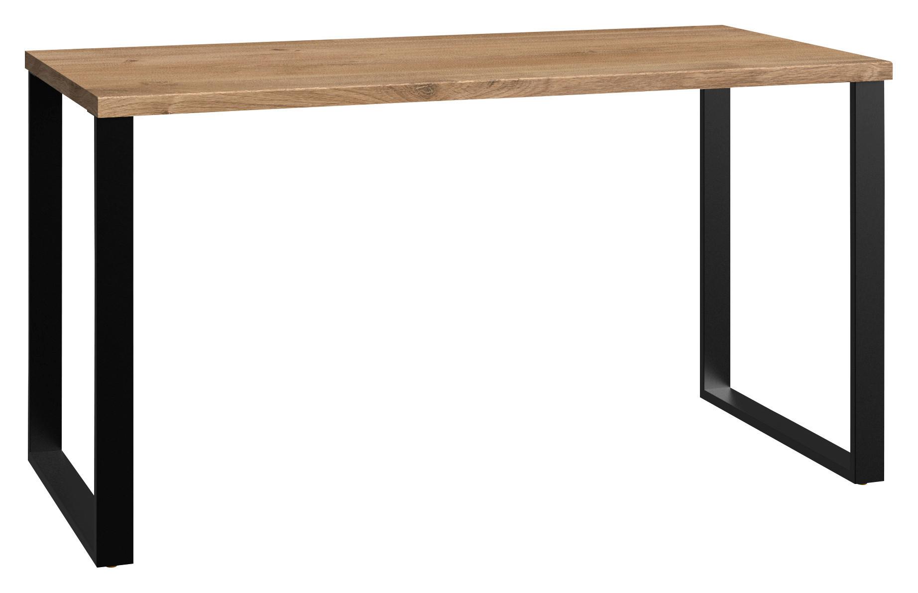 Psací stůl LIVERPOOL šířka 140cm - barvy dubu/barvy grafitu, Design, kov/kompozitní dřevo (140/70/74cm) - MID.YOU