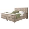 Boxspringbett Mit Topper 180x200 Köln - Silberfarben/Cappuccino, KONVENTIONELL, Textil (180/115/210cm) - MID.YOU