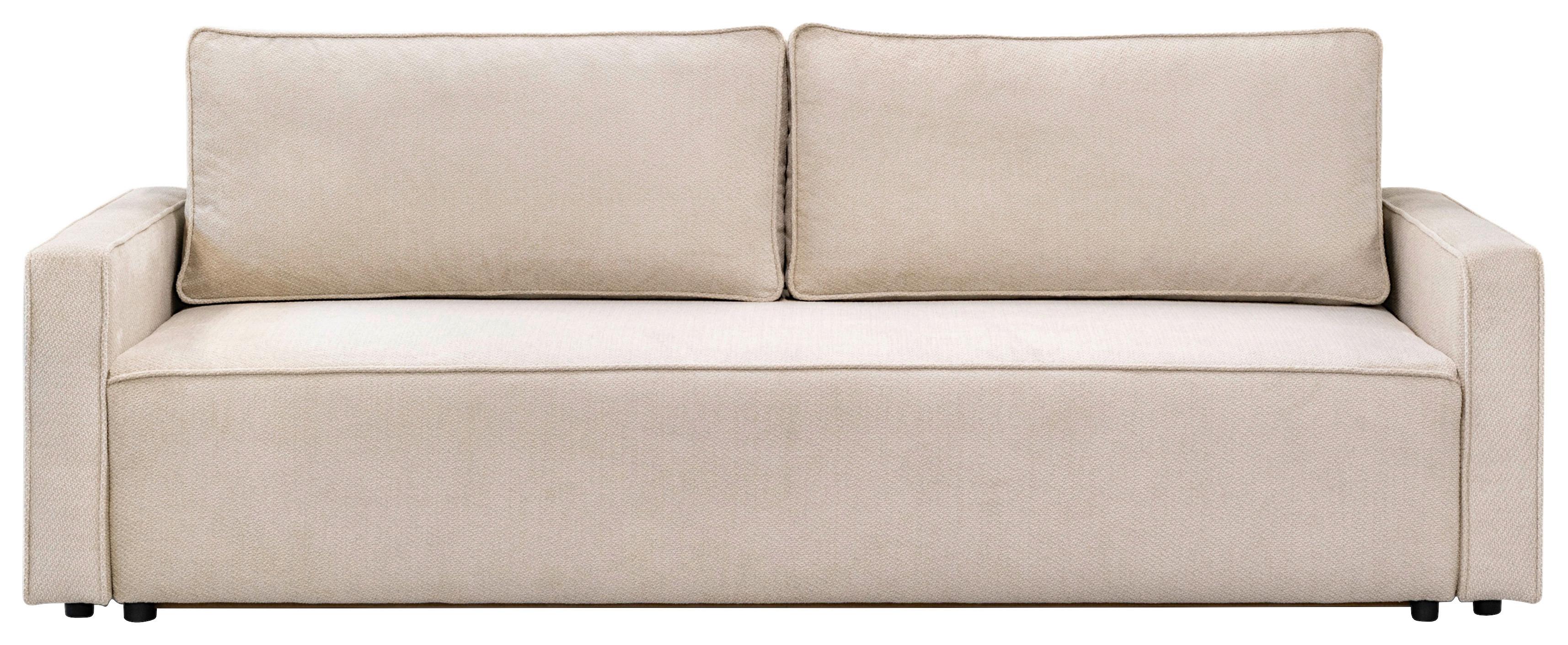 Rozkládací pohovka NERA, béžová žinylka - béžová, Moderní, textil/plast (232/90/100cm)