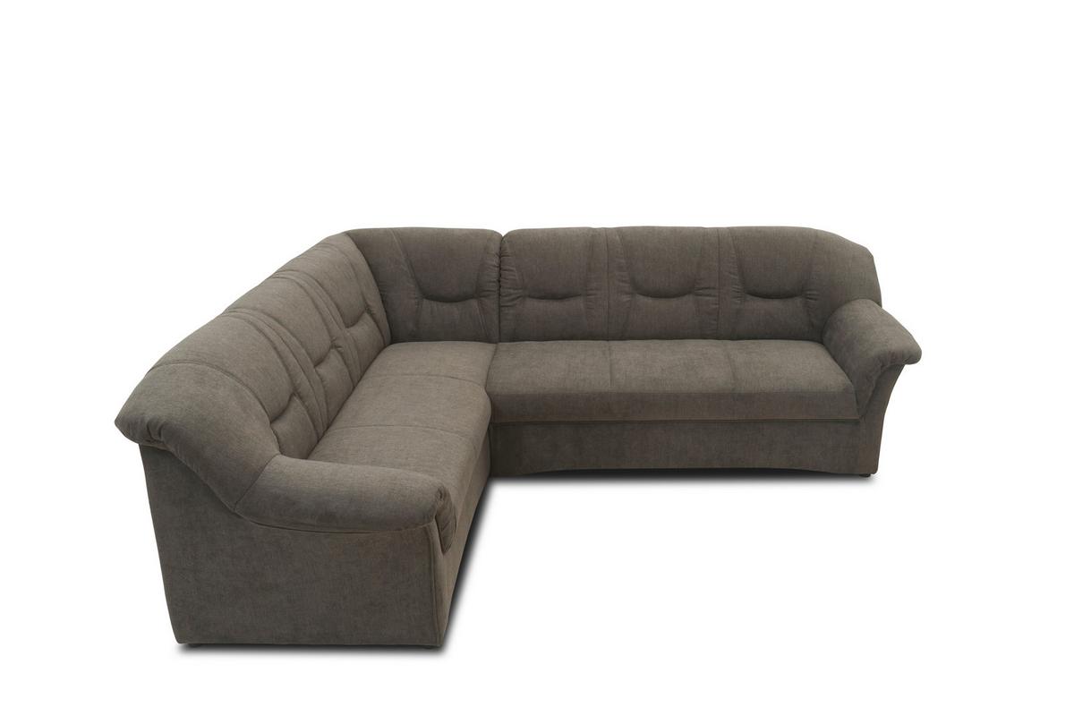 Ecksofa Sarafina Greige Mikrofaser - Greige/Schwarz, KONVENTIONELL, Textil (190/240cm) - MID.YOU