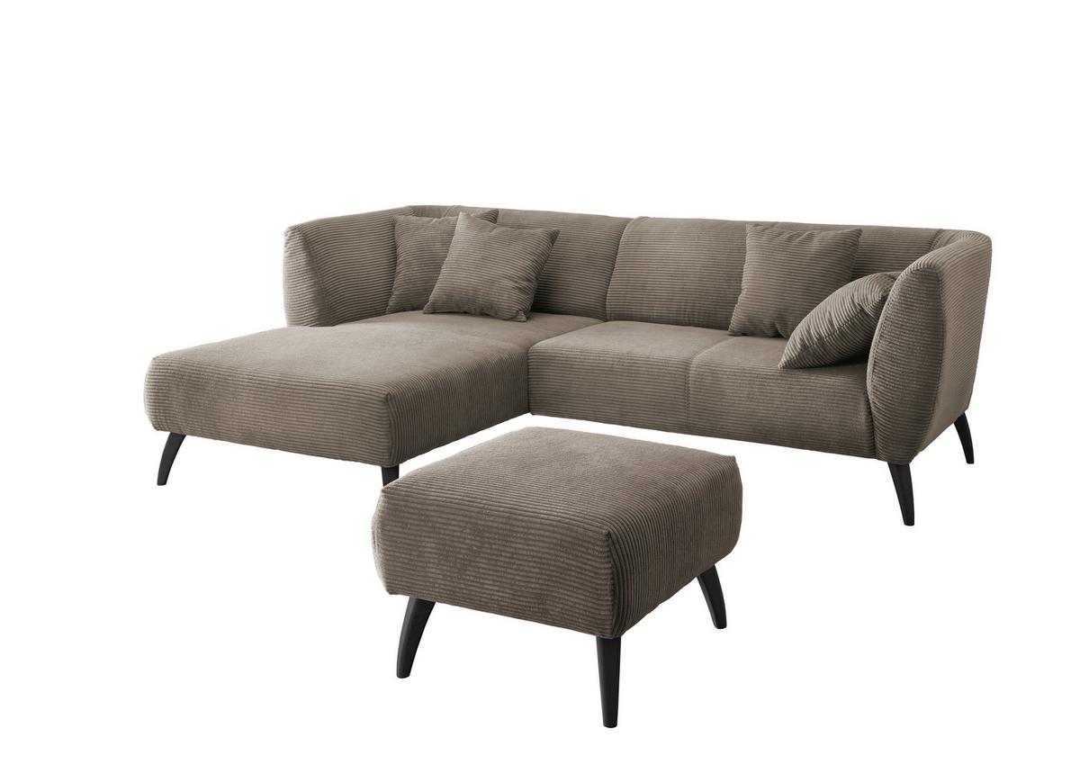 Ecksofa Colori Graubraun S: 160/264 Cm - Graubraun/Schwarz, MODERN, Holz/Textil (160/264cm) - MID.YOU