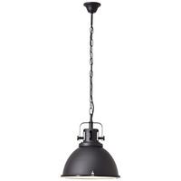 Hängeleuchte Jesper Glas H: 133 cm 1-Flammig, Schwarz - Schwarz, Trend, Glas/Metall (38/133cm) - Brilliant