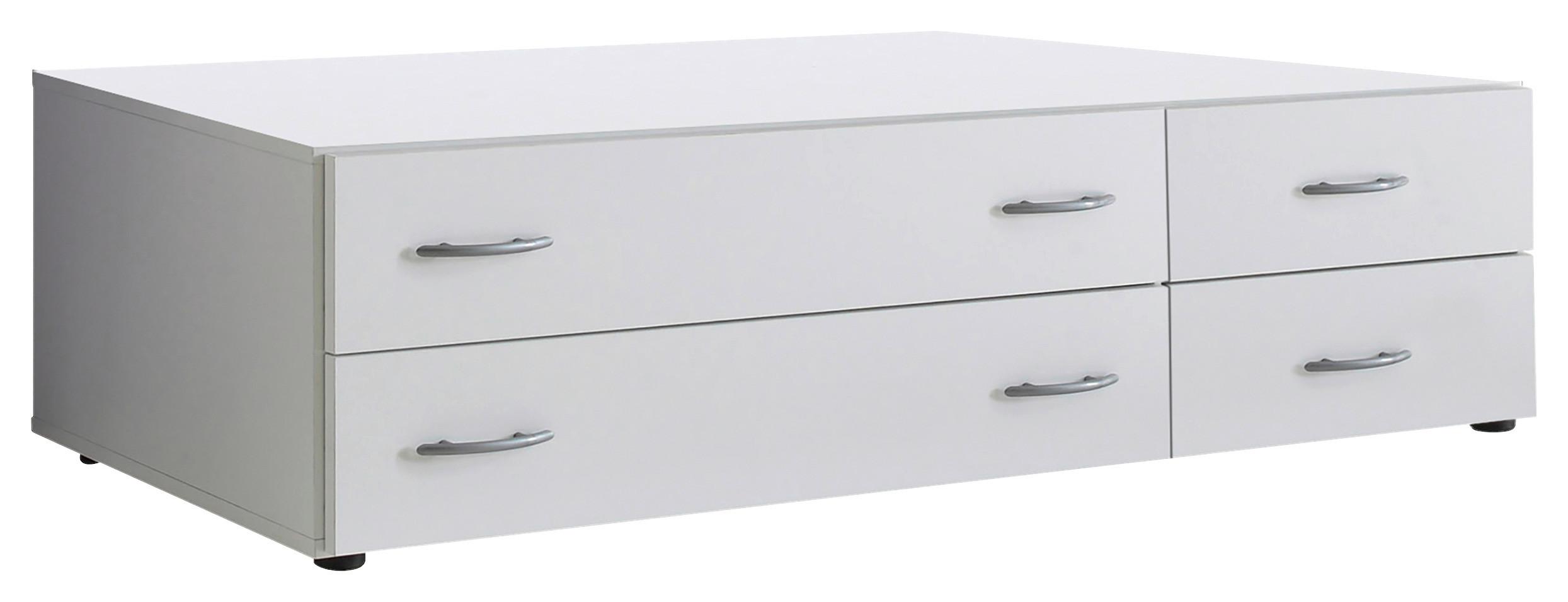 Schubladenbox B: 121 cm Joe Weiß - Weiß, Basics, Holzwerkstoff (121/33/51cm)