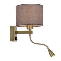 WANDLEUCHTE 21-20253 POLO - Goldfarben/Grau, Basics, Kunststoff/Metall (18/22/44cm)
