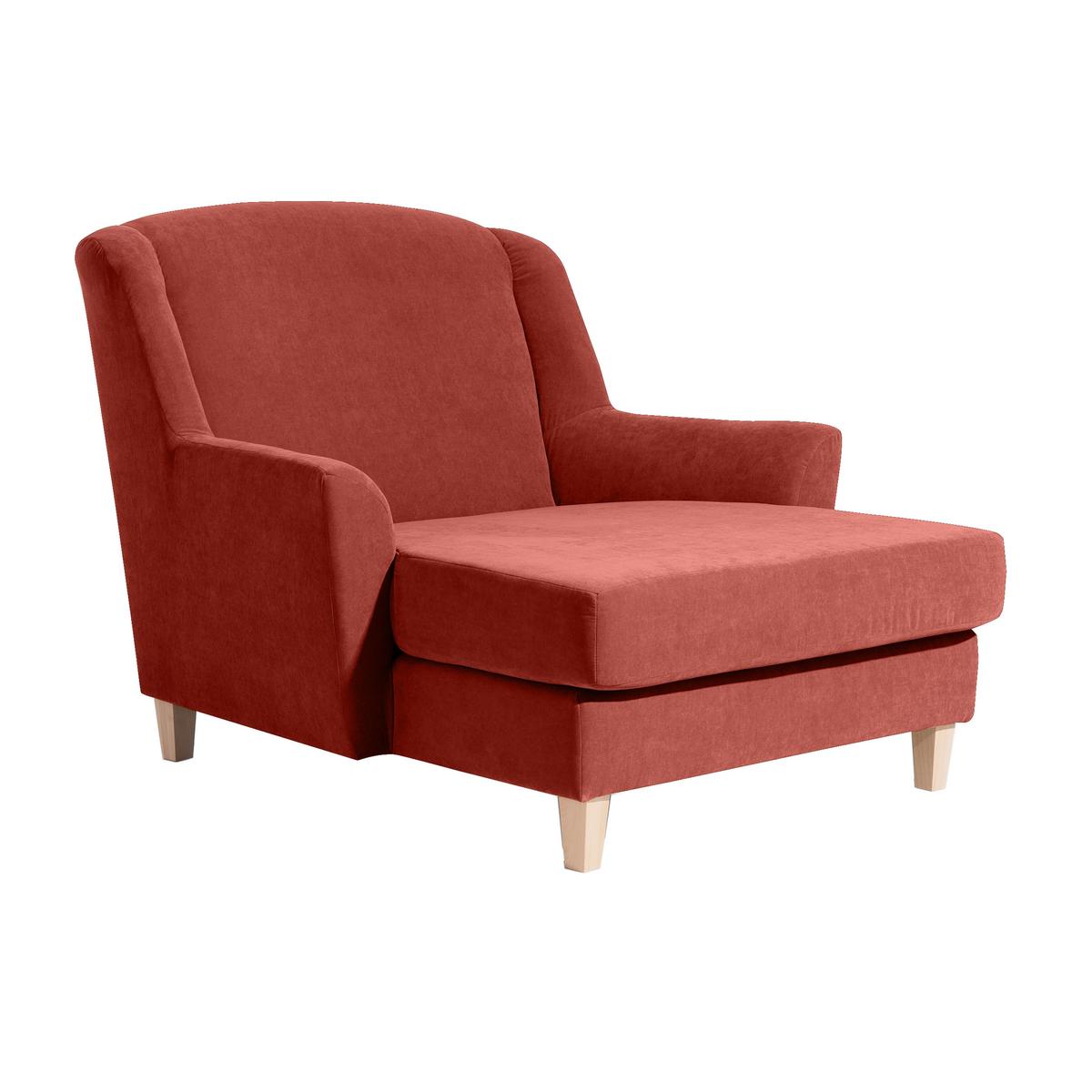 Big Sessel Mit Armlehnen Judith Velours Terra Cotta - Terracotta/Naturfarben, MODERN, Textil (136/107/142cm) - Max Winzer