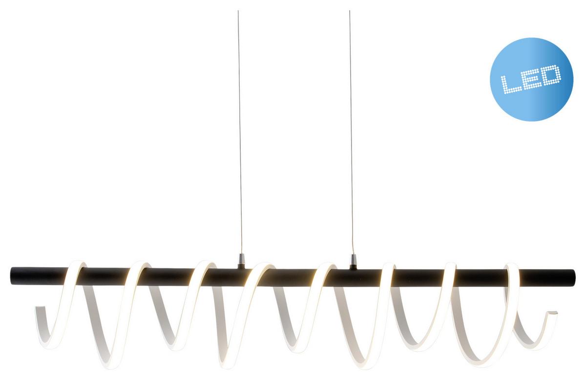 Led-hängeleuchte Belleza H: 150 Cm 1-Flammig Dimmbar - Schwarz/Weiß, Design, Kunststoff/Metall (100/6/150cm) - Näve