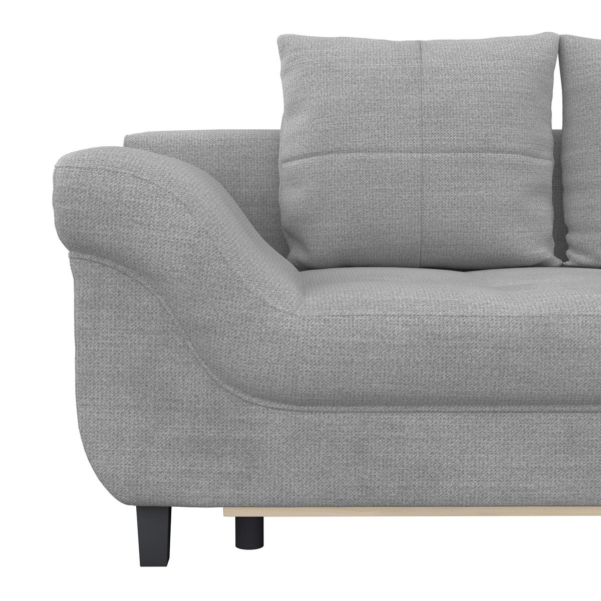 Ecksofa mit Schlaffunktion Mendoza New Chenille 309x197cm - Blaugrau/Schwarz, KONVENTIONELL, Textil (309/197cm) - Ondega