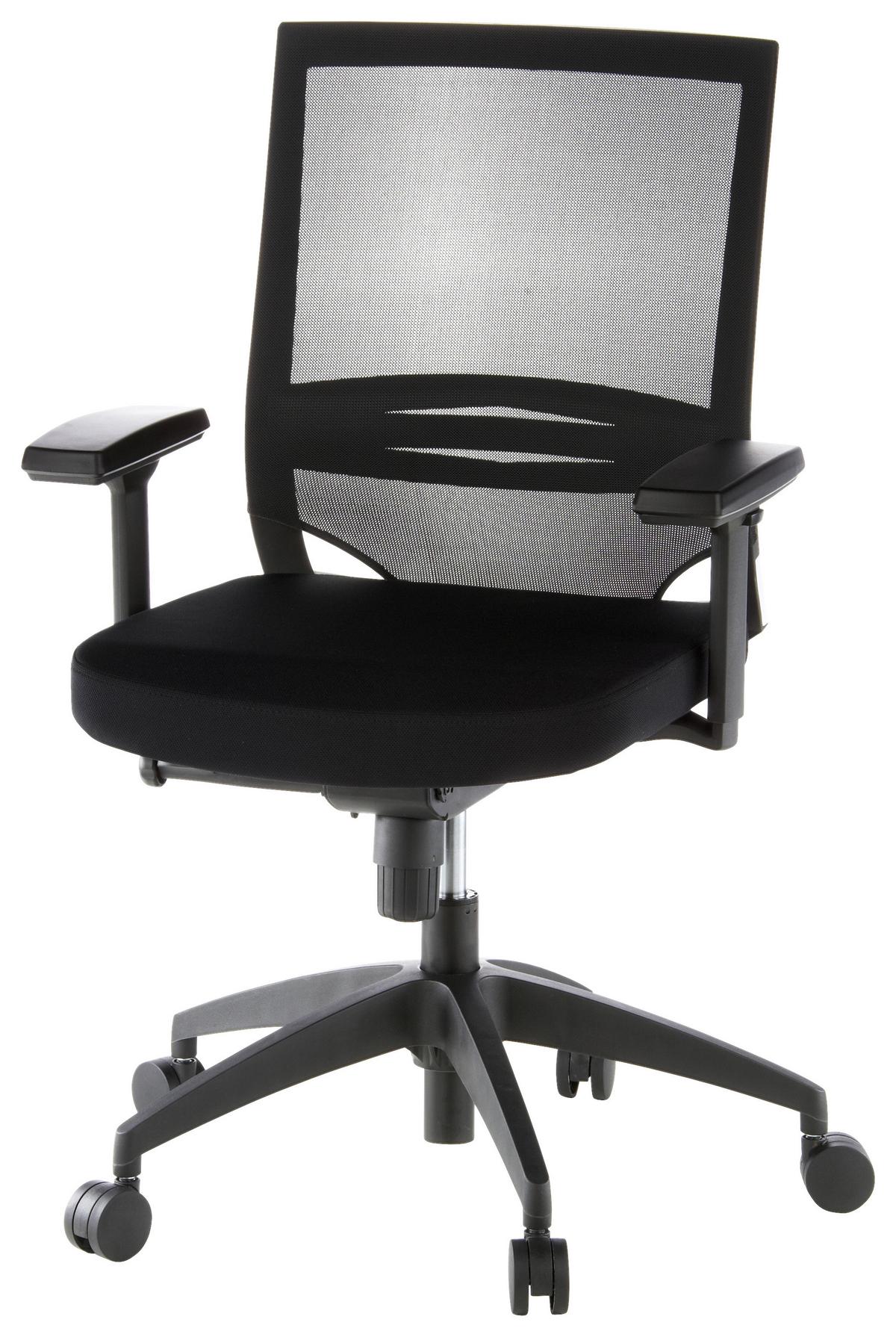 Drehstuhl Porto Base Schwarz - Schwarz, MODERN, Kunststoff/Textil (59/108/44cm) - MID.YOU