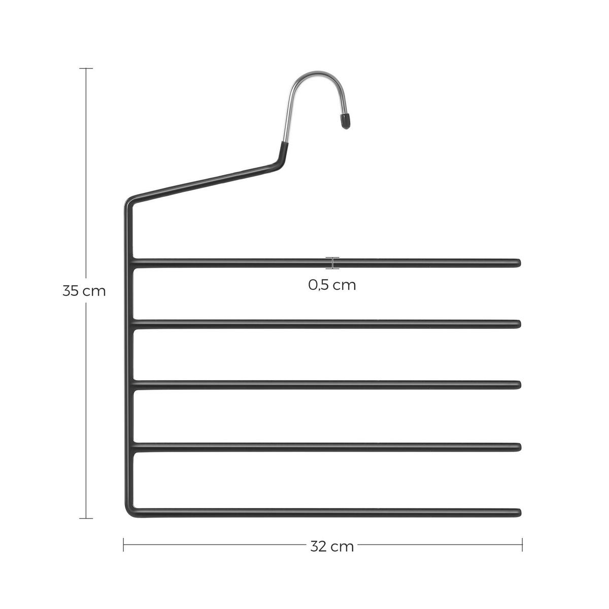 Kleiderbügelset Metal Hanger Schwarz B: 32 cm - Schwarz, Basics, Kunststoff/Metall (32cm)