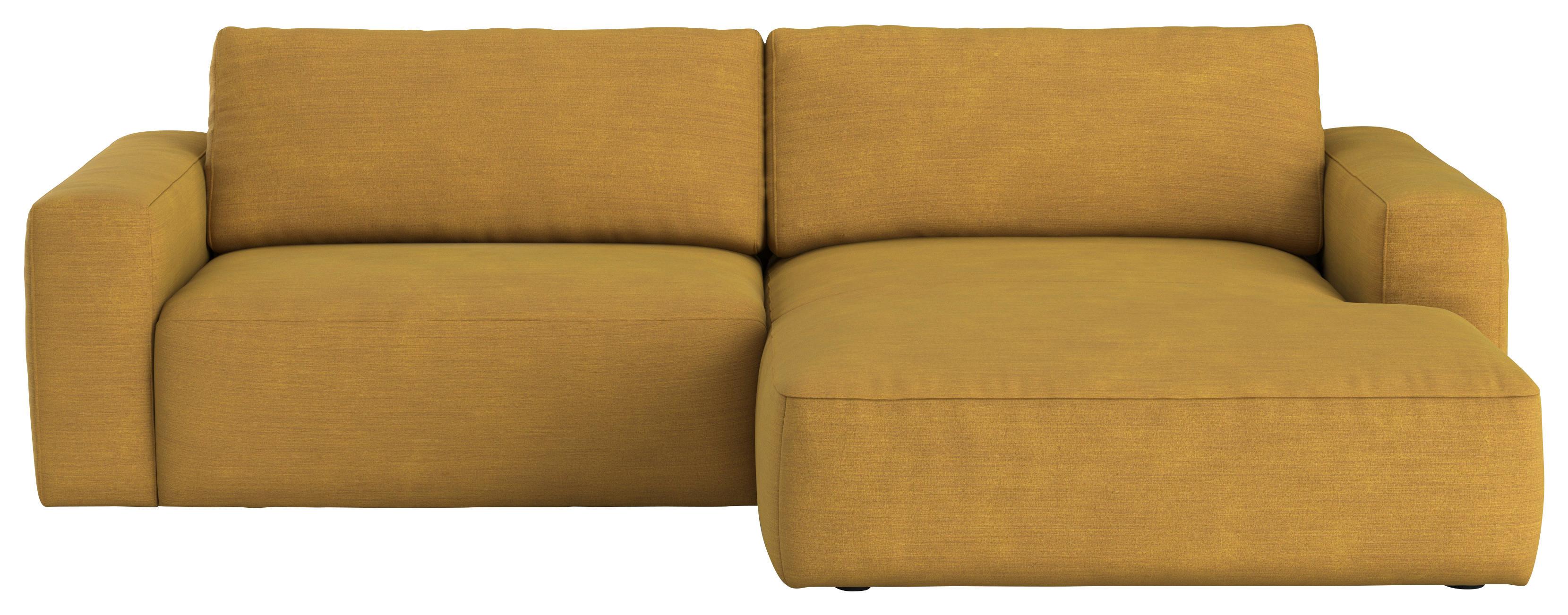 Ecksofa Lasso Senfgelb S: 283x175 cm - Senfgelb/Schwarz, MODERN, Textil (283/175cm) - MID.YOU