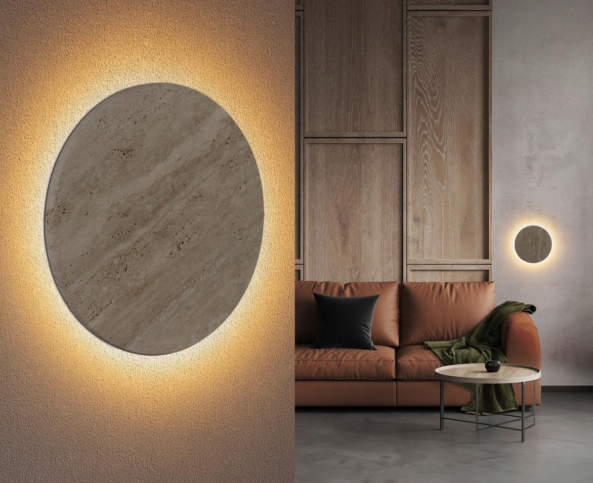 LED-Wandleuchte Stein/Metall Laufzeit ca. 360min - Naturfarben/Weiß, Natur, Stein/Metall (23/3,8cm) - Globo