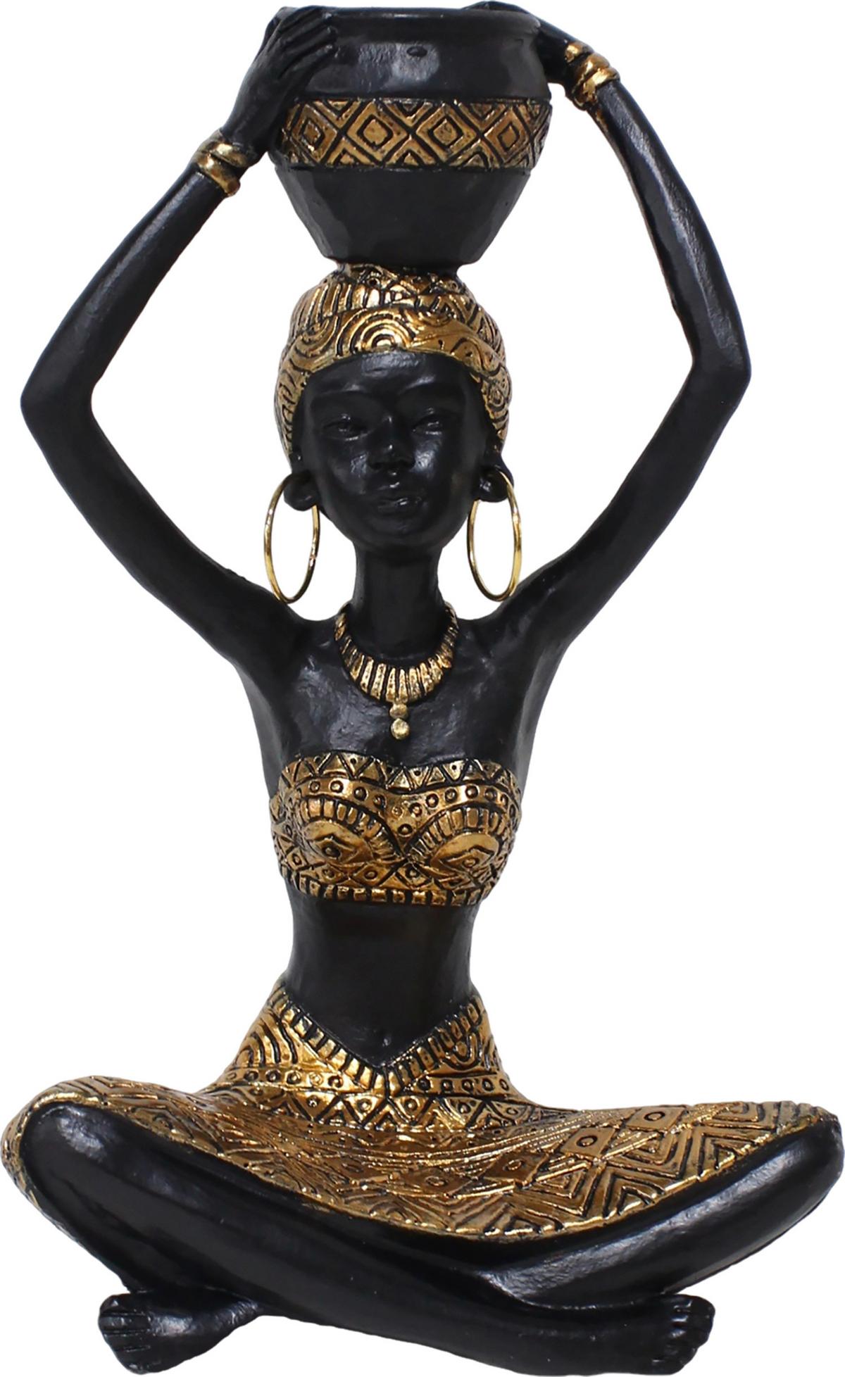 Skulptur Nala - Goldfarben/Schwarz, KONVENTIONELL, Kunststoff/Metall (16,5/9,5/26,5cm) - James Wood