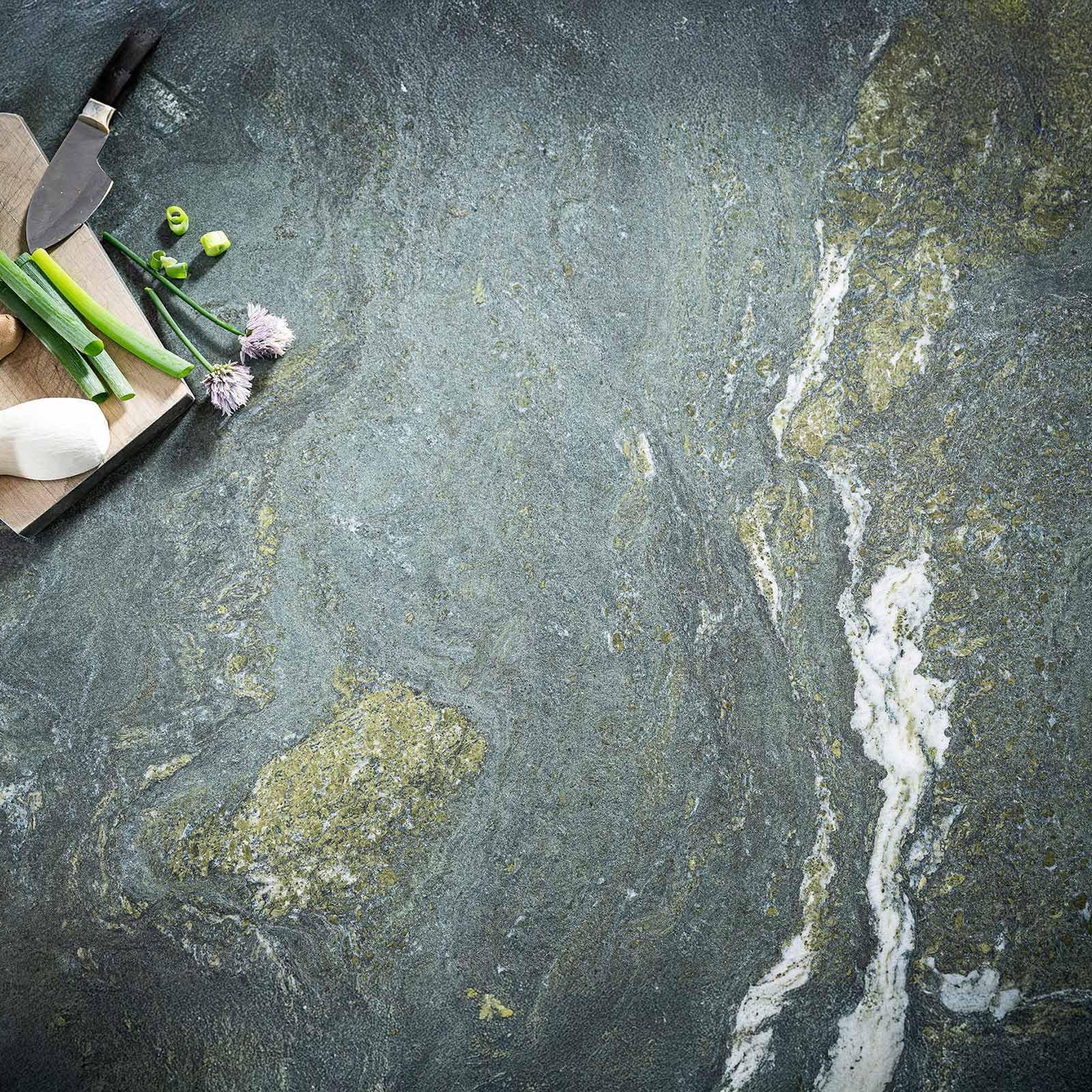 Naturstein Leather Look Naturstein Alpengrün - Dunkelgrün, MODERN, Stein - Strasser