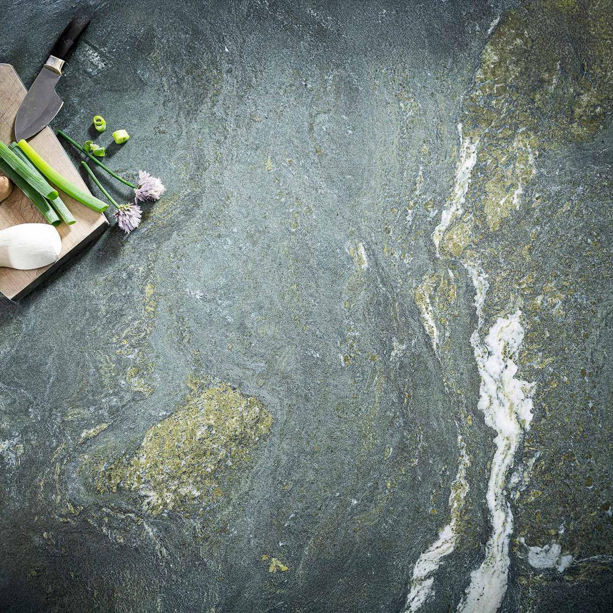 Naturstein Leather Look Naturstein Alpengrün - Dunkelgrün, MODERN, Stein - Strasser