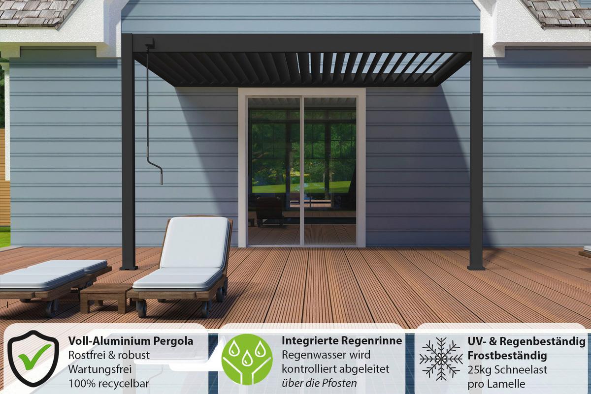 Pavillon Deluxe 400x300cm Sturmfest, Gartenpavillon - Anthrazit, Basics, Metall (400/255/300cm) - WEIDE