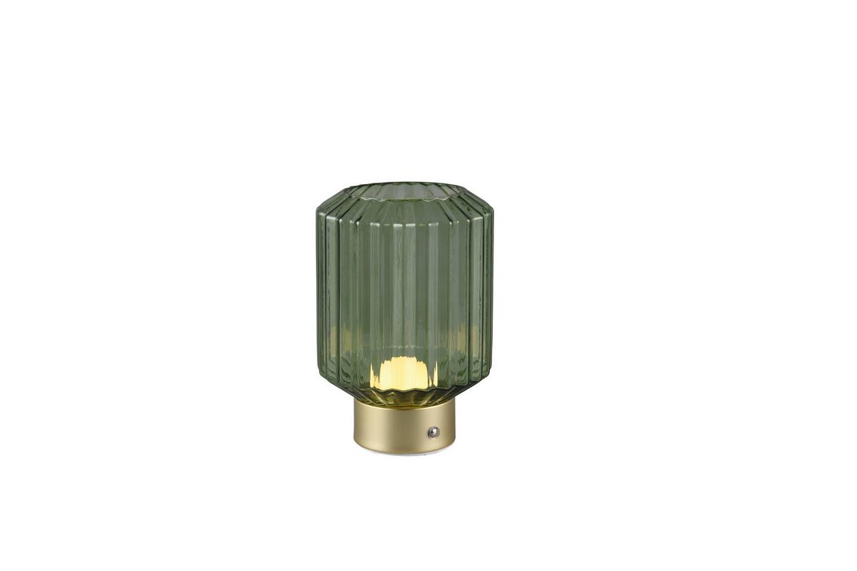 Akku-tischleuchte R57761115 - Messingfarben/Grün, KONVENTIONELL, Glas (13/19,5cm)