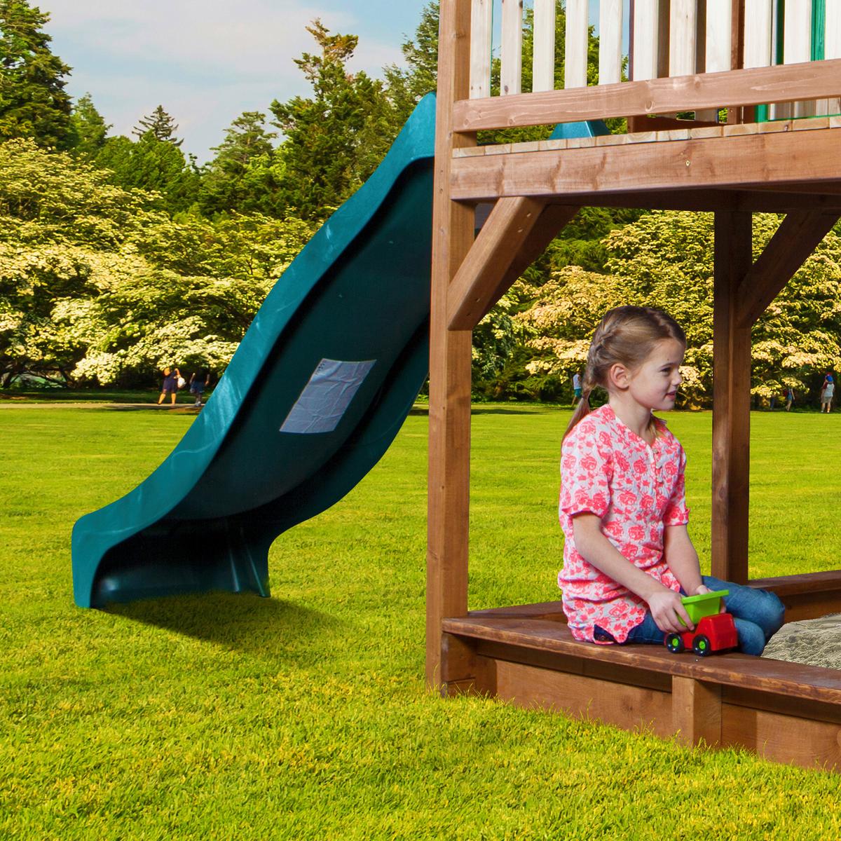 Spielturm A030.158.00 - Braun/Weiß, KONVENTIONELL, Holz (613/291/277cm) - Ambia Garden