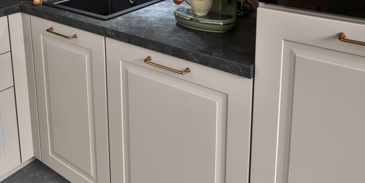 Eckküche Springfield - Sandfarben/Grasgrün, ROMANTIK / LANDHAUS, Holzwerkstoff (165/270cm) - Vertico