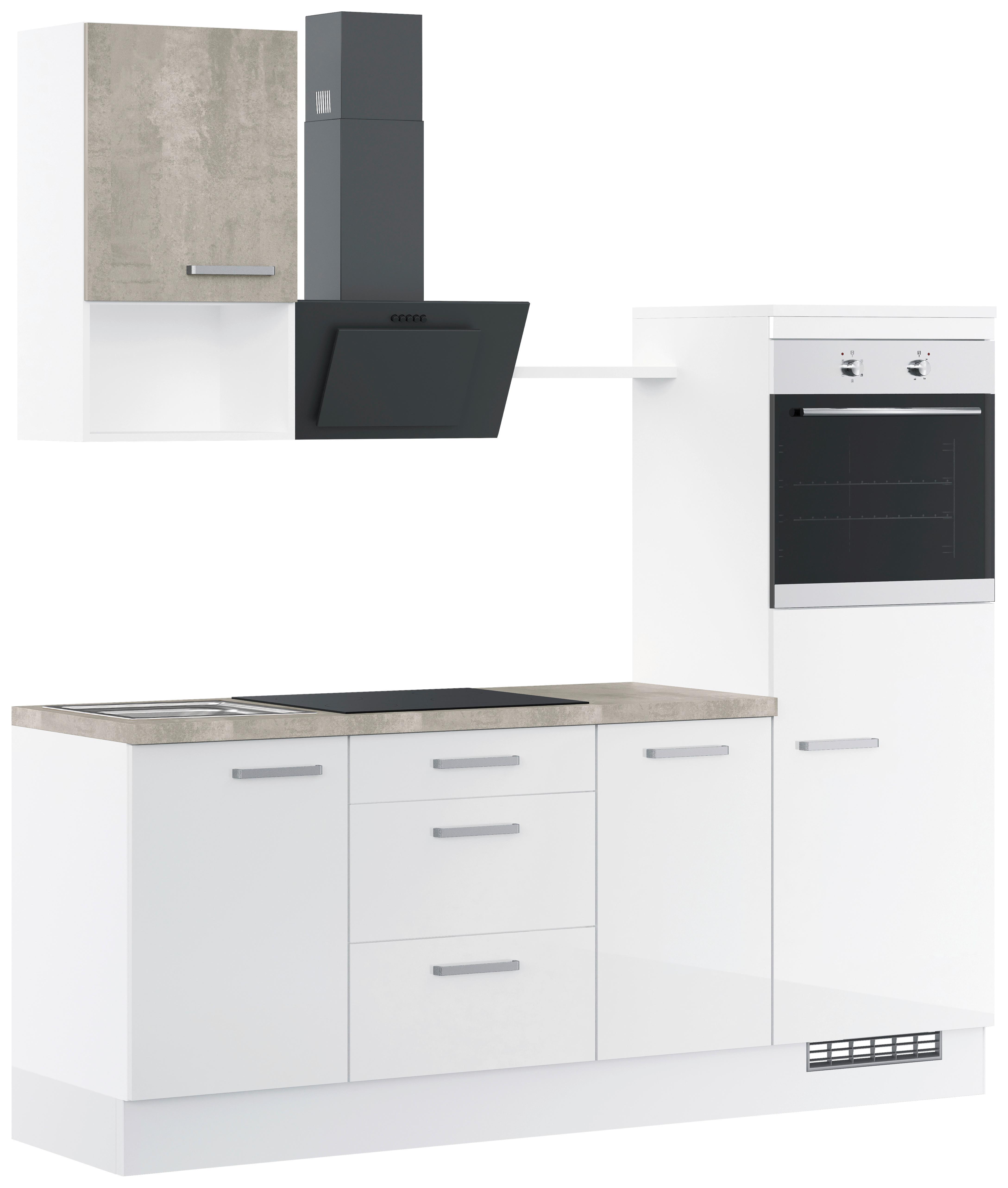 Küchenleerblock Ip4050 - Weiß Hochglanz/Weiß, Design, Holzwerkstoff (215cm) - Impuls