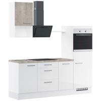 Küchenleerblock Ip4050 - Weiß Hochglanz/Weiß, Design, Holzwerkstoff (215cm) - Impuls