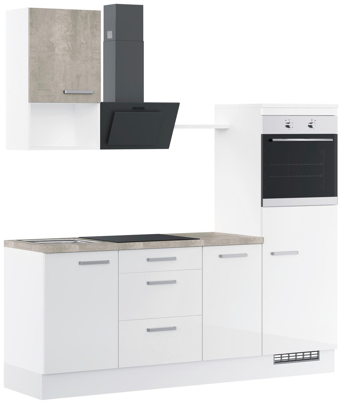 Küchenleerblock Ip4050 - Weiß Hochglanz/Weiß, Design, Holzwerkstoff (215cm) - Impuls