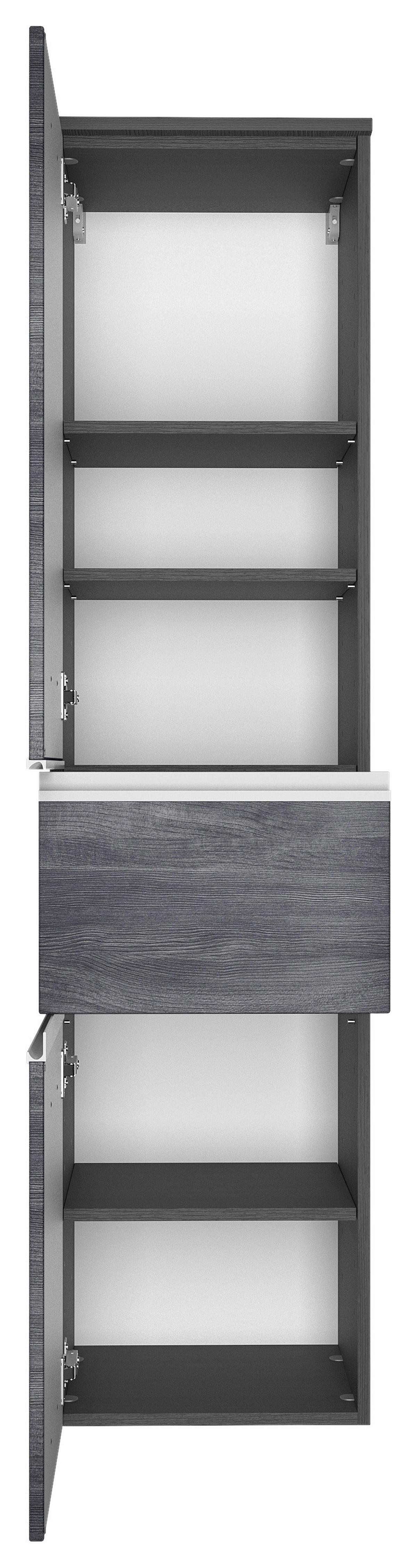 Midischrank Mit Soft-Close Arezzo 40cm, Eiche Dekor - Silberfarben/Silbereichenfarben, Basics, Holzwerkstoff (40/154/35cm) - Held
