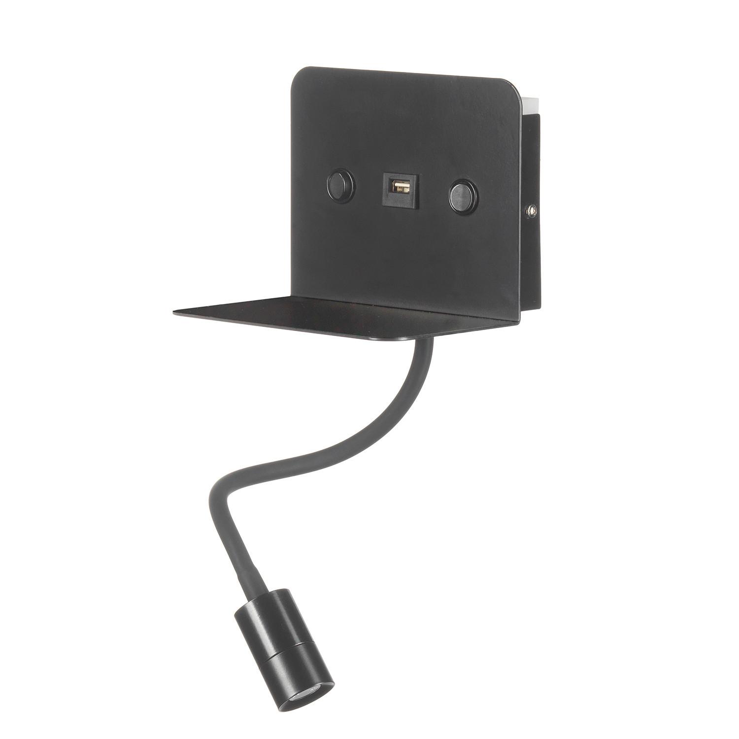 Led-wandleuchte 4884/apn - Schwarz, Basics, Metall (16/13/46cm)