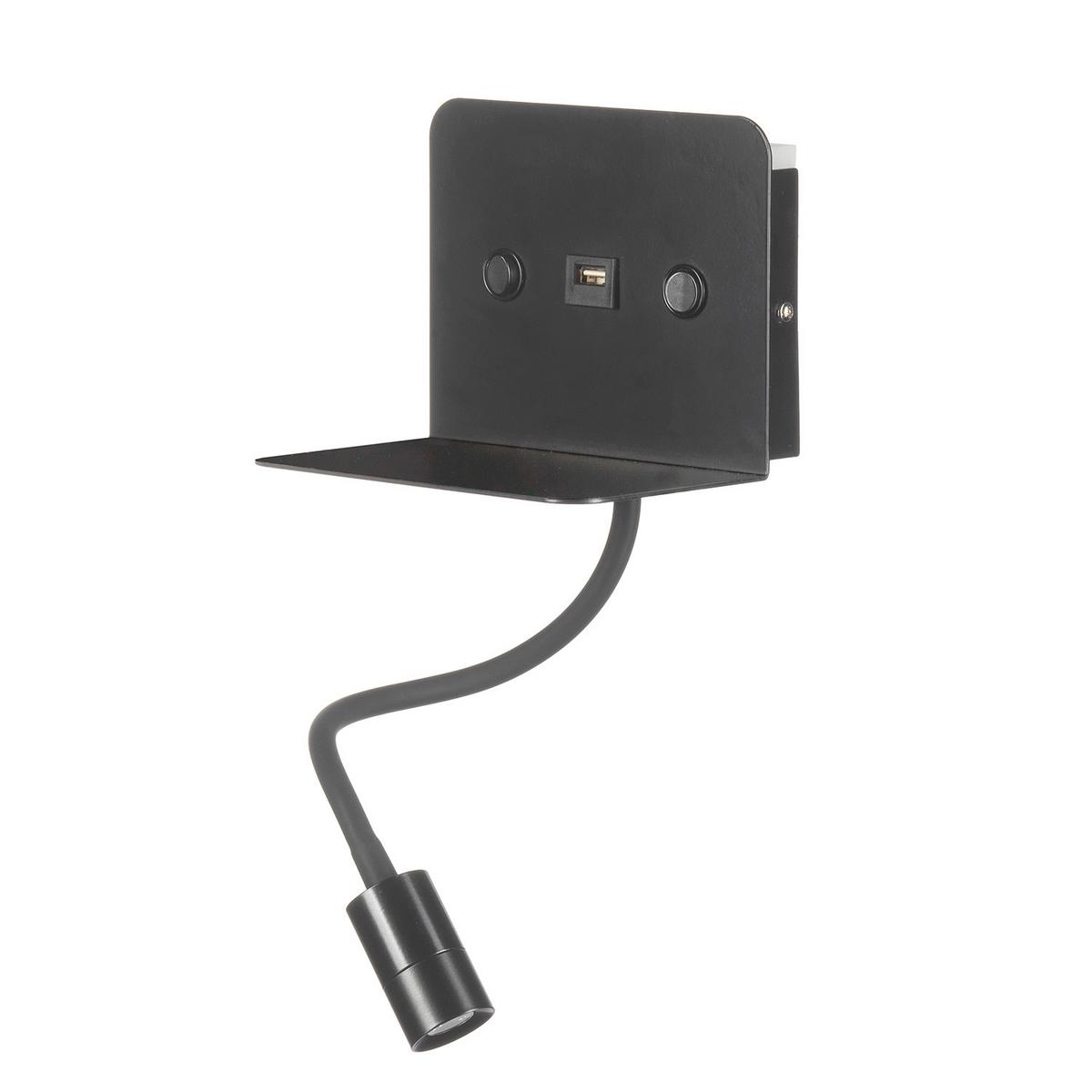 Led-wandleuchte 4884/apn - Schwarz, Basics, Metall (16/13/46cm)