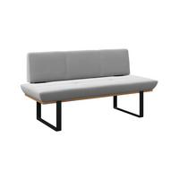 Sitzbank Tristan Webstoff hellgrau, B: 170cm - Hellgrau/Schwarz, MODERN, Holz/Textil (170/48/90cm) - James Wood