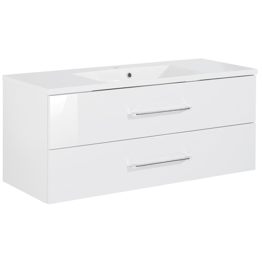 Waschbecken mit Unterschrank Clever B: 120 cm Weiß