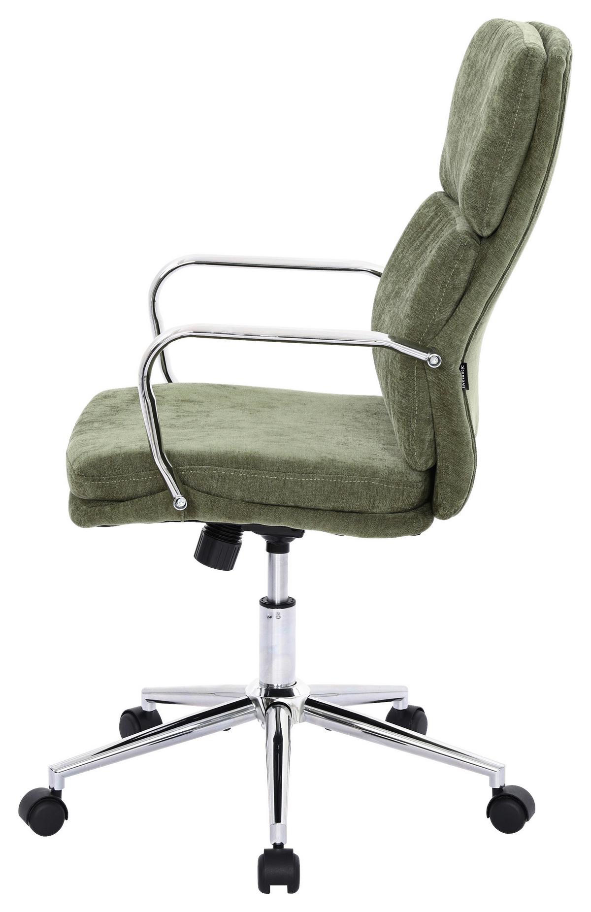 Drehstuhl Verona Grün B: 56 cm - Chromfarben/Grün, MODERN, Holz/Kunststoff (56/100-110/65,5cm) - Livetastic