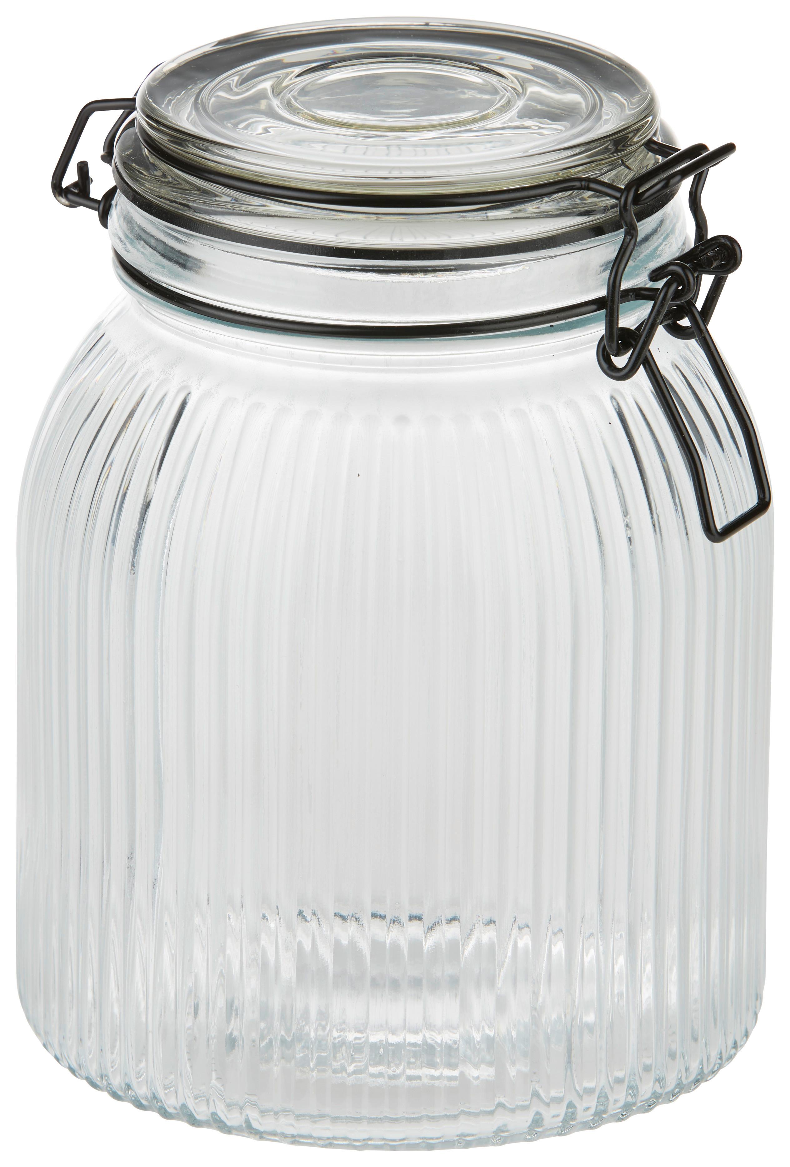 Dóza Na Potraviny Juna, 1,35l - průhledné, Moderní, kov/plast (12,5/17,2cm) - Premium Living