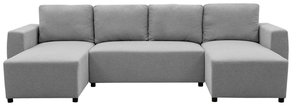 Wohnlandschaft Pharell Mit Schlaffunktion Grau - Schwarz/Grau, Basics, Textil (155/297/155cm) - Livetastic