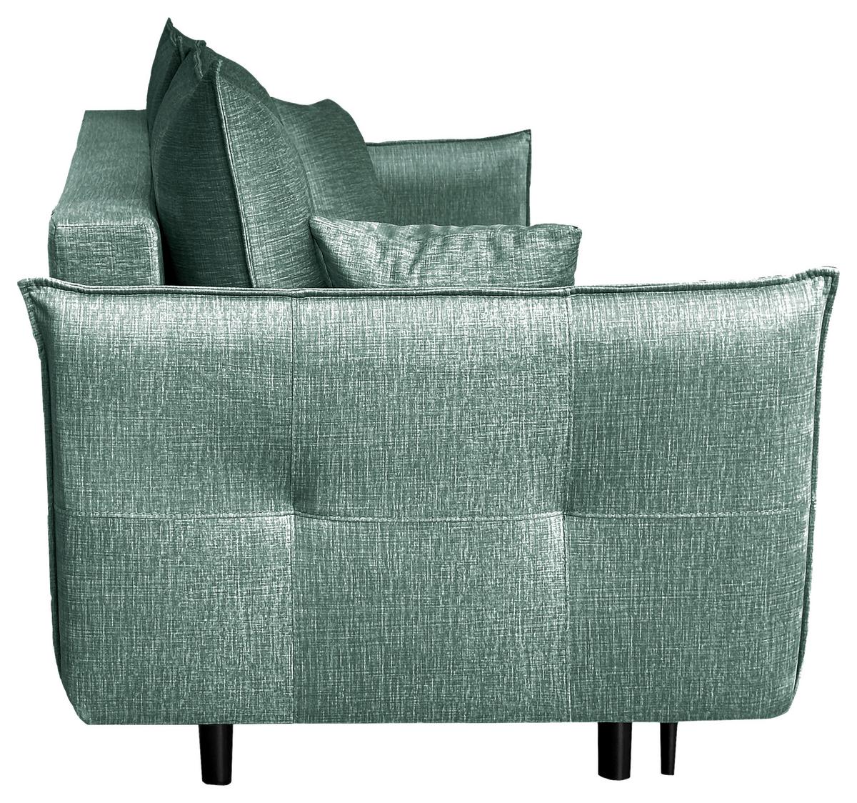 Schlafsofa Melody - Schwarz/Mintgrün, Design, Textil (216/96/102cm) - MID.YOU